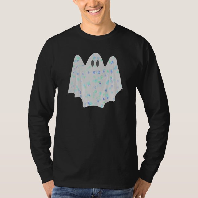 Camiseta Fantasma Cuidada De Halloween En Hoja De Colas (Anverso)