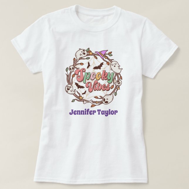 Camiseta Fantasma cúrcuta de Groovy, vibraciones espeluznan (Diseño del anverso)