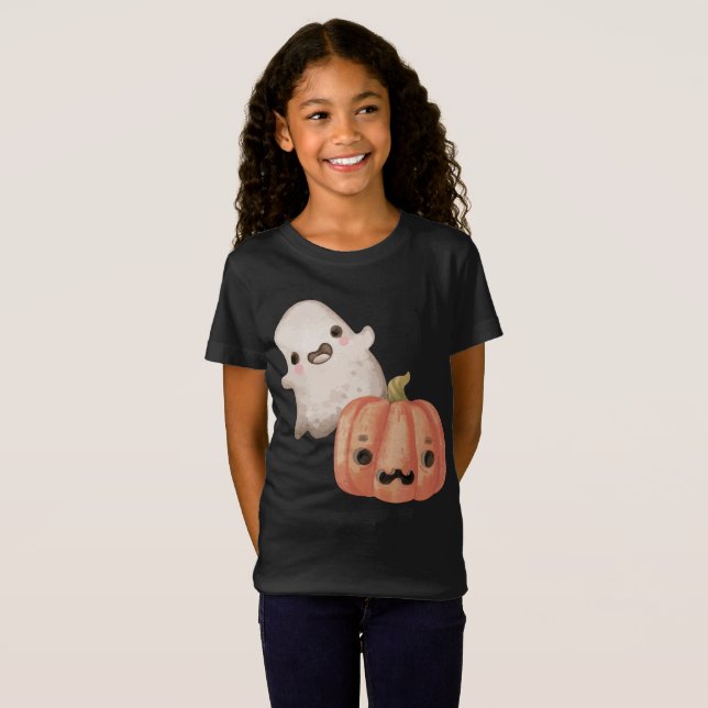 Camiseta Fantasma Cuta y Jack-O-Lantern (Anverso completo)