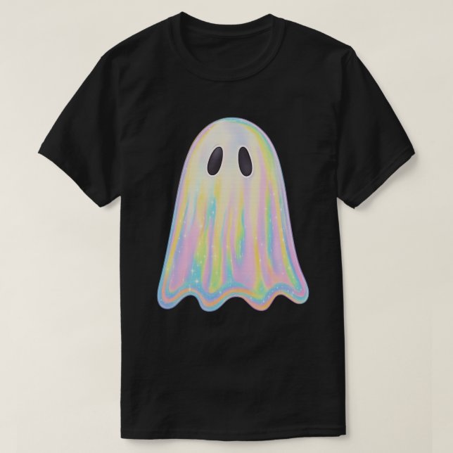 Camiseta Fantasma de Arcoíris Pastel Adorable | Espeluznant (Diseño del anverso)