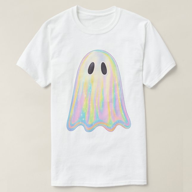 Camiseta Fantasma de Arcoíris Pastel Adorable | Espeluznant (Diseño del anverso)