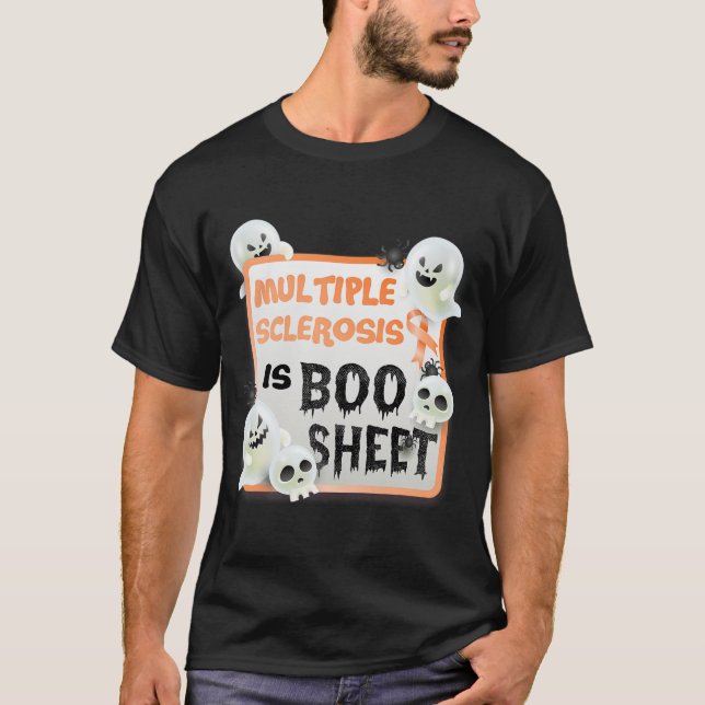 Camiseta Fantasma De Boo Halloween Ms Esclerosis Múltiple E (Anverso)