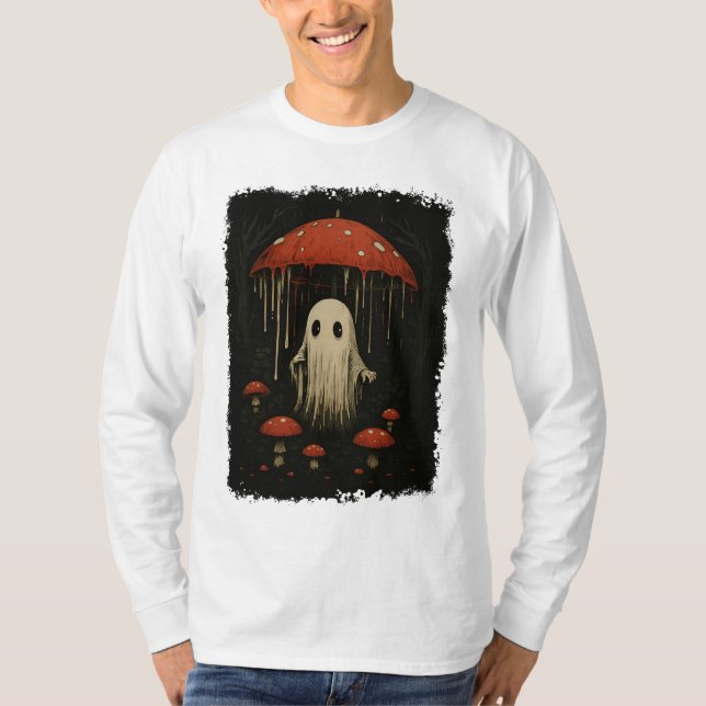 Camiseta Fantasma De Bosque Espeluznante Bajo El Lavado De  (Anverso)