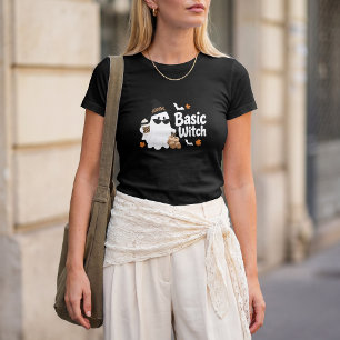 Camiseta Fantasma de Bruja Básica Diseño Glam de
