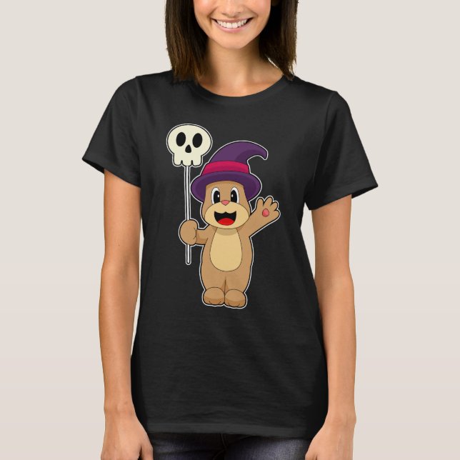 Camiseta Fantasma de bruja de Bear Halloween (Anverso)
