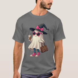 Camiseta Fantasma de bruja de moda con salón de café y gafa