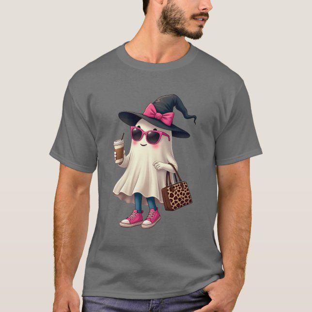 Camiseta Fantasma de bruja de moda con salón de café y gafa