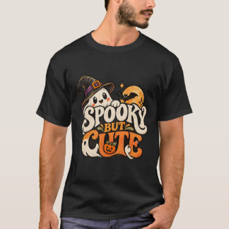Camiseta Fantasma de Bruja Espeluznante pero Lindo Gráfico 