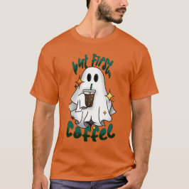Camiseta Fantasma De Café - Pero Primero... Café - Naranja