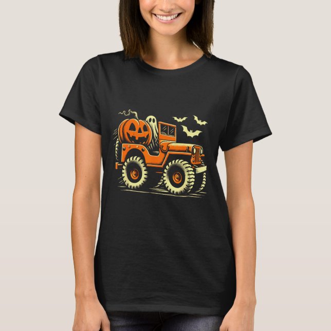 Camiseta Fantasma de Camión Monstruo de Halloween (Anverso)