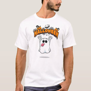 Camiseta Fantasma de dibujos animados juguetón sacando la l