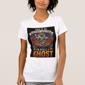 Camiseta Fantasma de disfraz humano Cabeza de calabaza Ceme