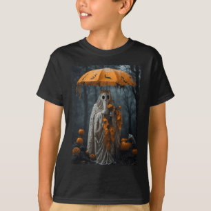 Camiseta Fantasma De Fantasma Floral Vintage Halloween En E
