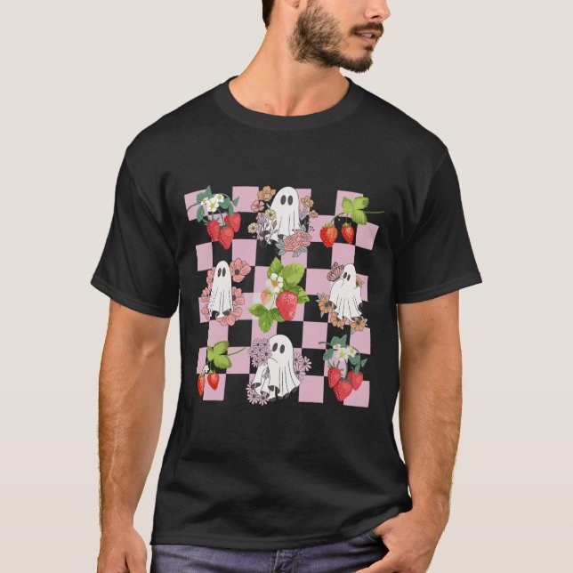 Camiseta Fantasma de frambuesa de retro fantasía Halloween  (Anverso)
