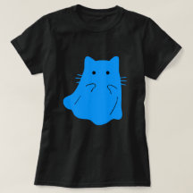 Fantasma de gato azul de Kawaii