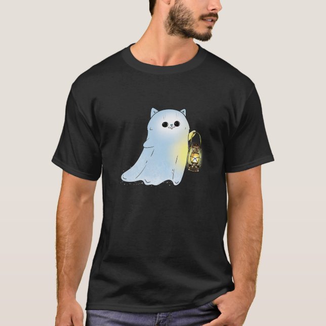Camiseta Fantasma De Gato Con Fantasma Hallowee De Espada L (Anverso)