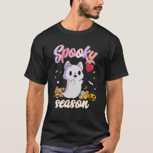 Camiseta Fantasma de gato lindo Halloween Spookin Season Ba