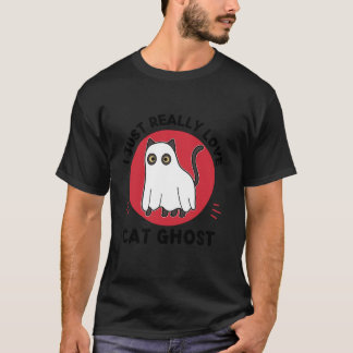 Camiseta Fantasma de gatos de Kawaii, me encanta el fantasm