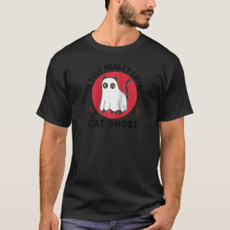 Camiseta Fantasma de gatos de Kawaii, me encanta el fantasm