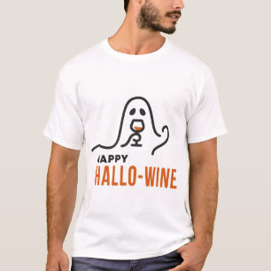 Camiseta Fantasma de Hallo-Vino Amante del Vino de Hallowee