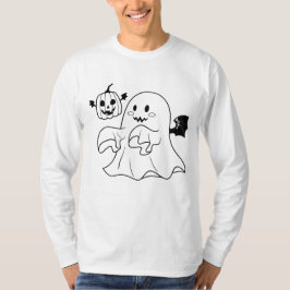 Camiseta fantasma de halloween con calabaza