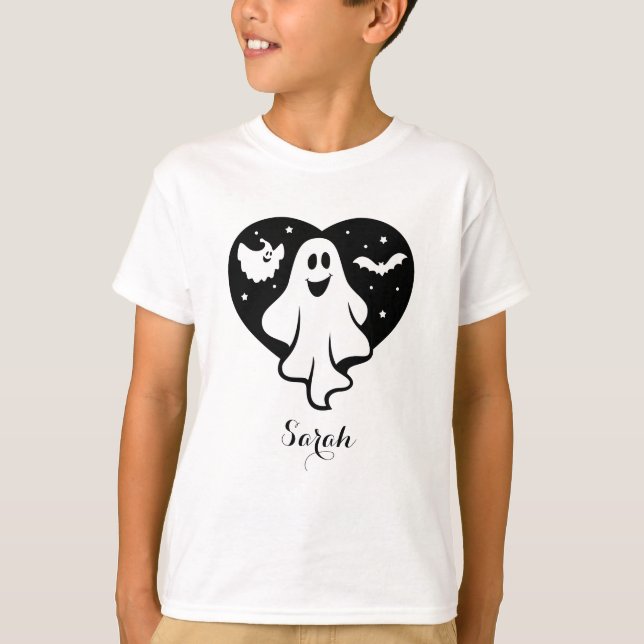 Camiseta Fantasma De Halloween Con Corazón Y Barba (Anverso)
