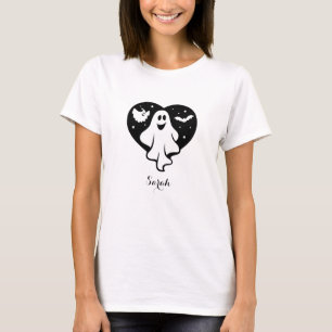 Camiseta Fantasma De Halloween Con Corazón Y Barba
