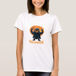 Camiseta Fantasma de Halloween con diseño de luna llena