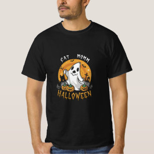 Camiseta fantasma de halloween con gatos negros temporada e