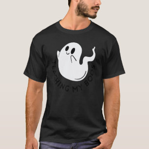 Camiseta Fantasma de Halloween enseñando a mis enemigos div