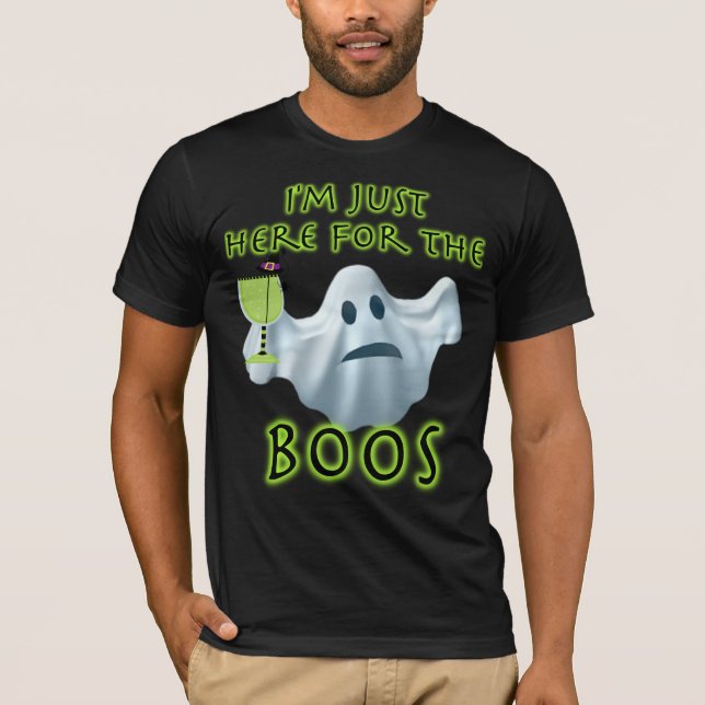 Camiseta Fantasma de Halloween estoy aquí para los boos (Anverso)