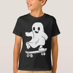 Camiseta Fantasma de Halloween Lindo Monopatín Divertido Pa