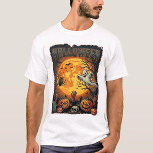 Camiseta Fantasma de Halloween Linterna de Jack Luna Llena