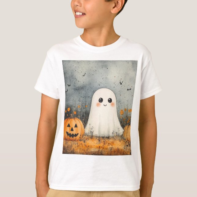 Camiseta fantasma de Halloween para niños (Anverso)
