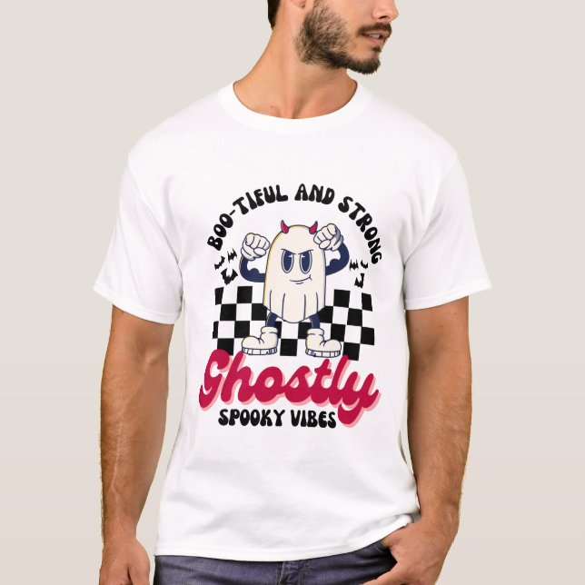 Camiseta Fantasma de Halloween retro divertida (Anverso)