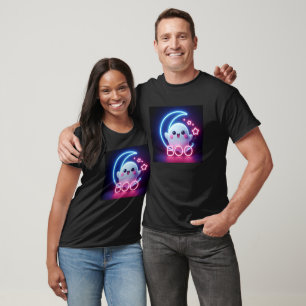 Camiseta Fantasma de Halloween Rosa BOO
