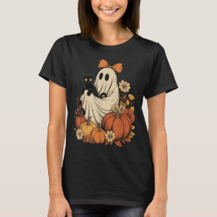 Camiseta Fantasma de Halloween Vintage con gato negro Groov