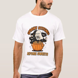 Camiseta Fantasma de hilo espeluznante de Halloween