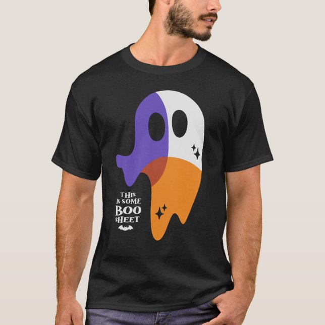 Camiseta Fantasma de hoja de boo - Divertido Halloween (Anverso)