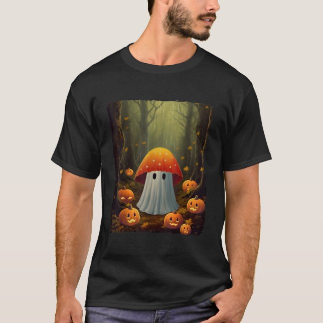 Camiseta Fantasma De Hongos En El Bosque Gótico Halloween M (Anverso)