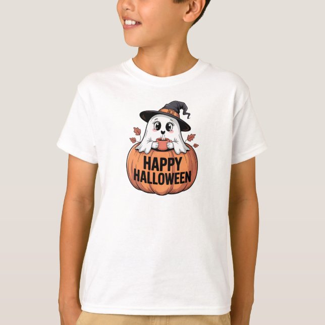 Camiseta Fantasma de la cafetería de Halloween (Anverso)
