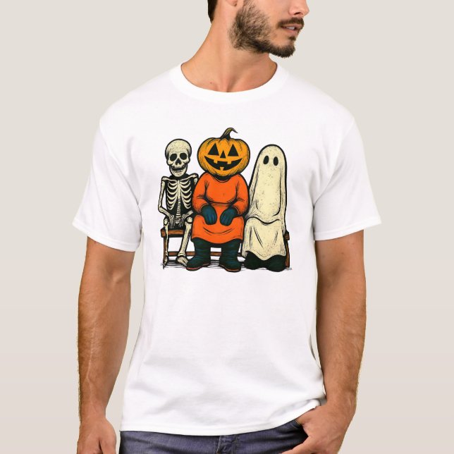 Camiseta Fantasma de la Calabaza de la Calabaza de Hallowee (Anverso)