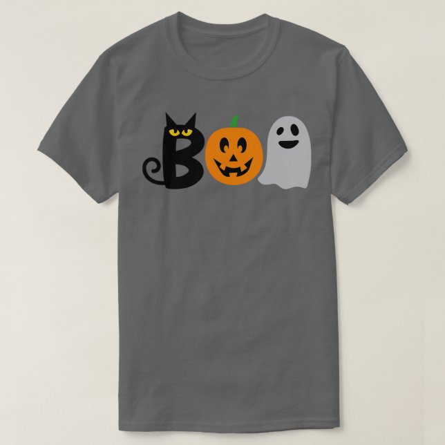 Camiseta fantasma de la desaprobación halloween gris con ga (Diseño del anverso)