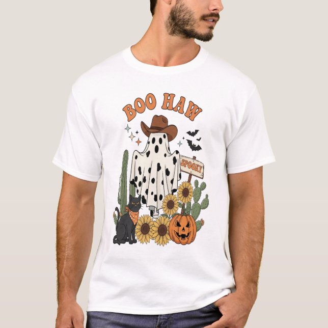Camiseta Fantasma de la mancha de vaca Western-cómico Hallo (Anverso)