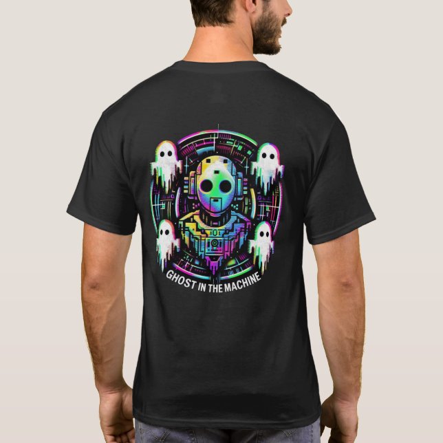 Camiseta 🤖 fantasma de la moda de la calle Cyberpunk en la (Reverso)
