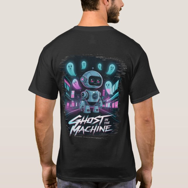 Camiseta 🤖 fantasma de la moda de la calle Cyberpunk en la (Reverso)