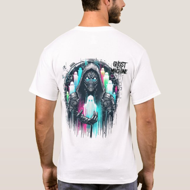 Camiseta 🤖 fantasma de la moda de la calle Cyberpunk en la (Reverso)
