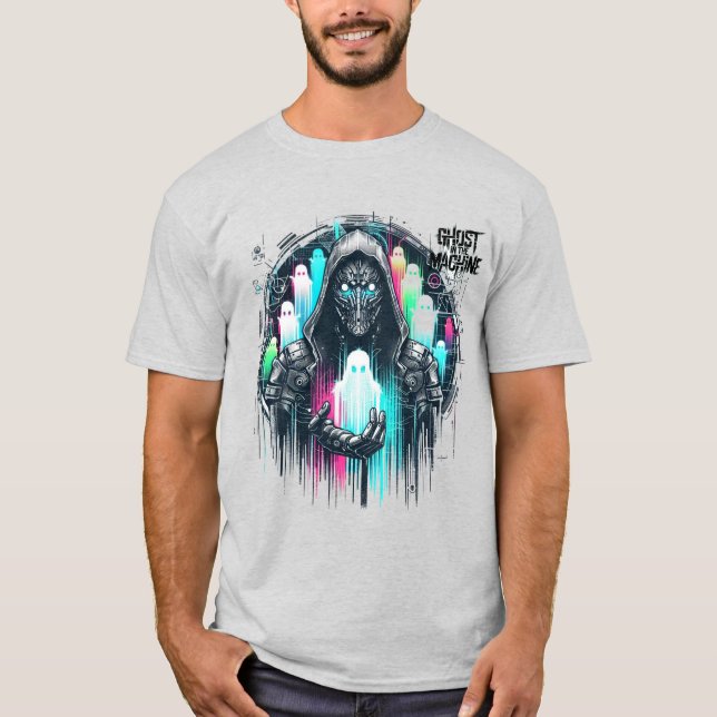 Camiseta 🤖 fantasma de la moda de la calle Cyberpunk en la (Anverso)