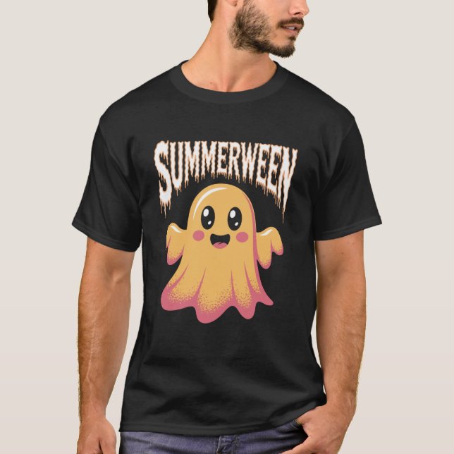 Camiseta Fantasma de la playa de Summerween con gafas de so (Anverso)