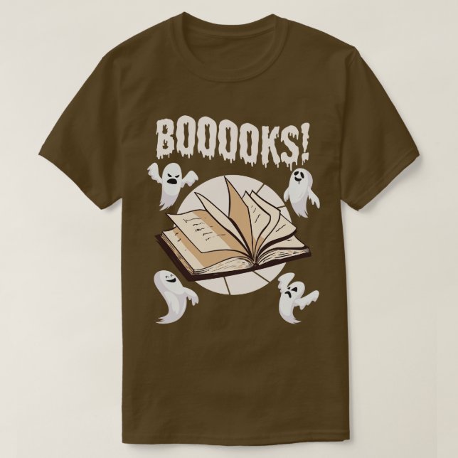 Camiseta Fantasma de libros de Halloween (Diseño del anverso)